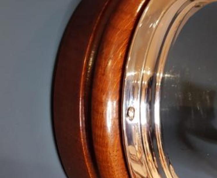 Antique Nickle Plated Marine Bulk Head Barometer - Image 3