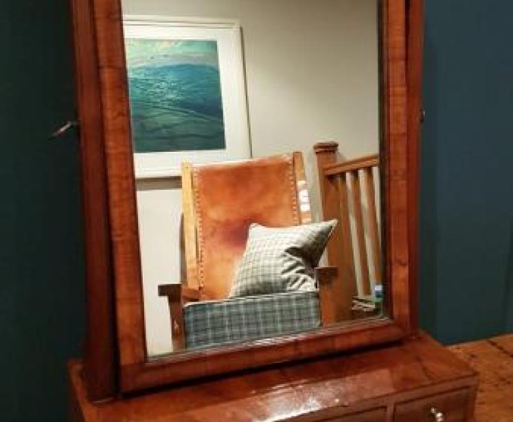 Small Antique Walnut George I Mirror - Image 1