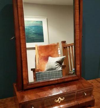 Small Antique Walnut George I Mirror