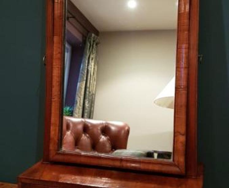 Small Antique Walnut George I Mirror - Image 2
