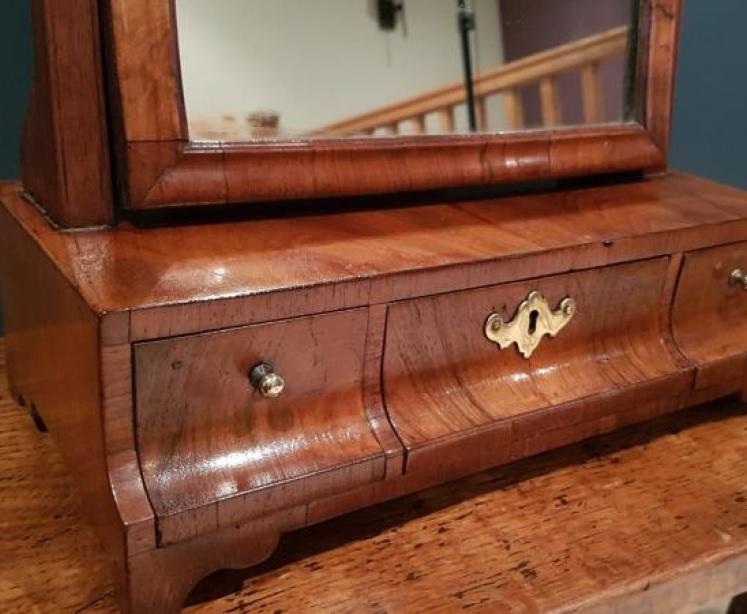 Small Antique Walnut George I Mirror - Image 3