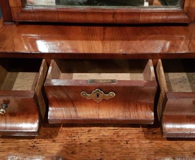 Small Antique Walnut George I Mirror - Image 4