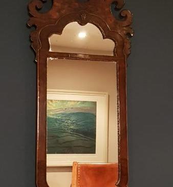 Antique George III Walnut Framed Mirror