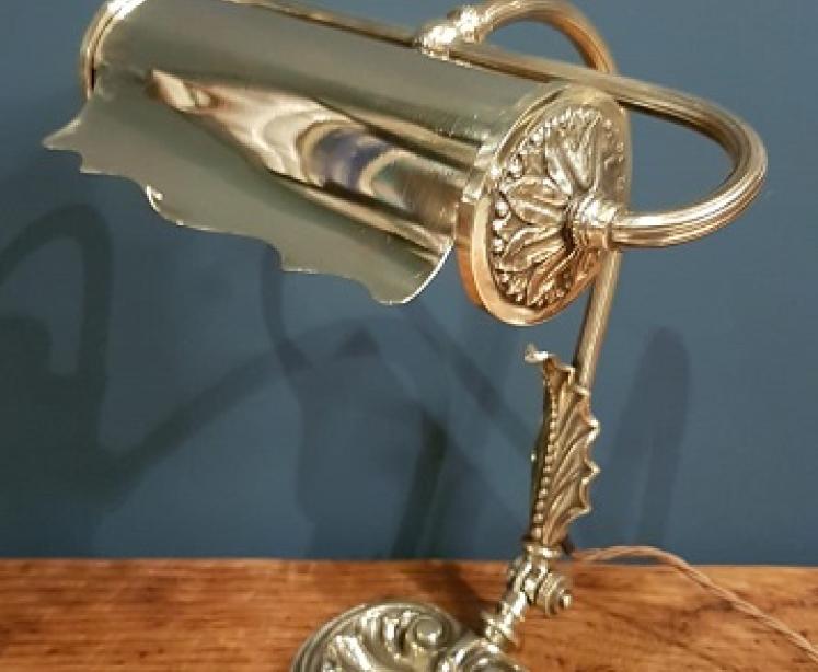 Superb Antique Brass Adjustable Desk Lamp - Image 1