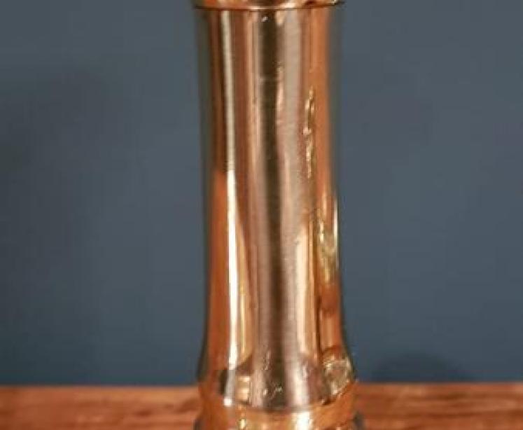 Pair of George III Brass Cannon Pedestal Candlesticks - Image 3