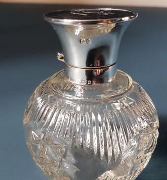 George V Period Silver and Tortoise Shell Scent Bottle