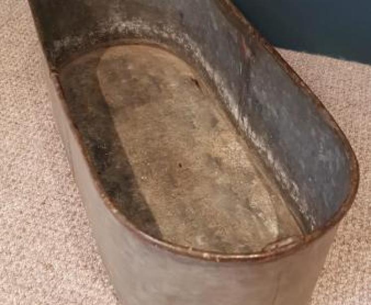 Antique Brass Bound Mahogany Planter and Liner - Image 4