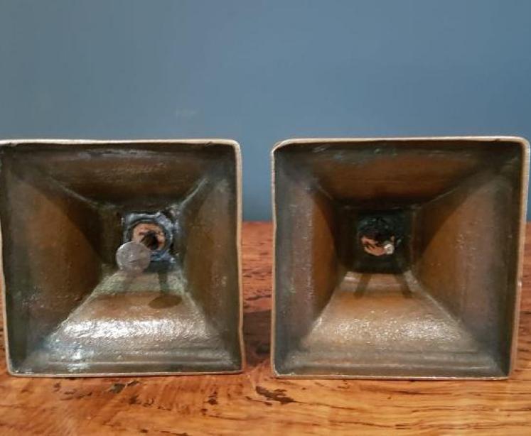 Pair of Antique George III Brass Candlesticks - Image 4