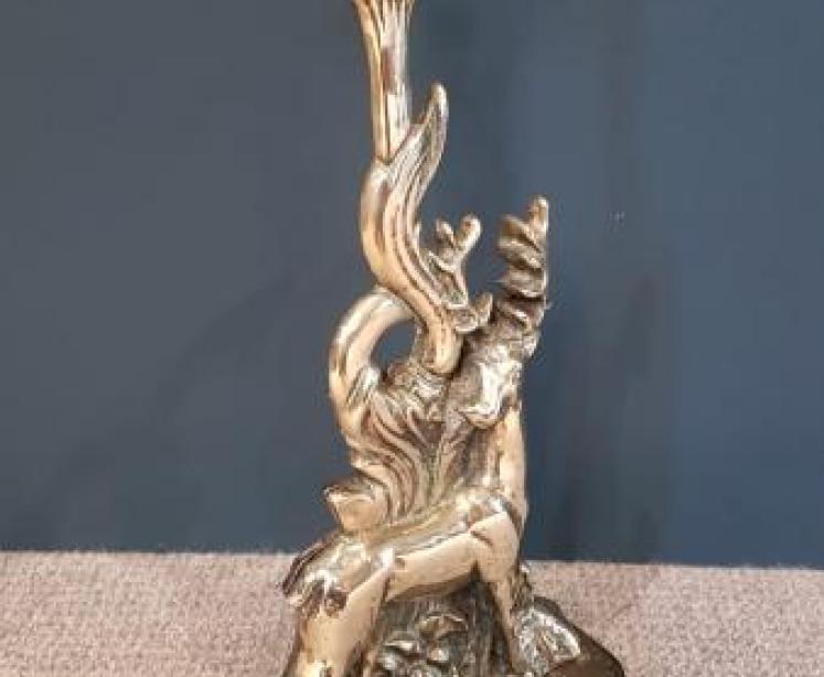 Early Victorian Cast Brass Weighted Country House Door Stop - Image 5