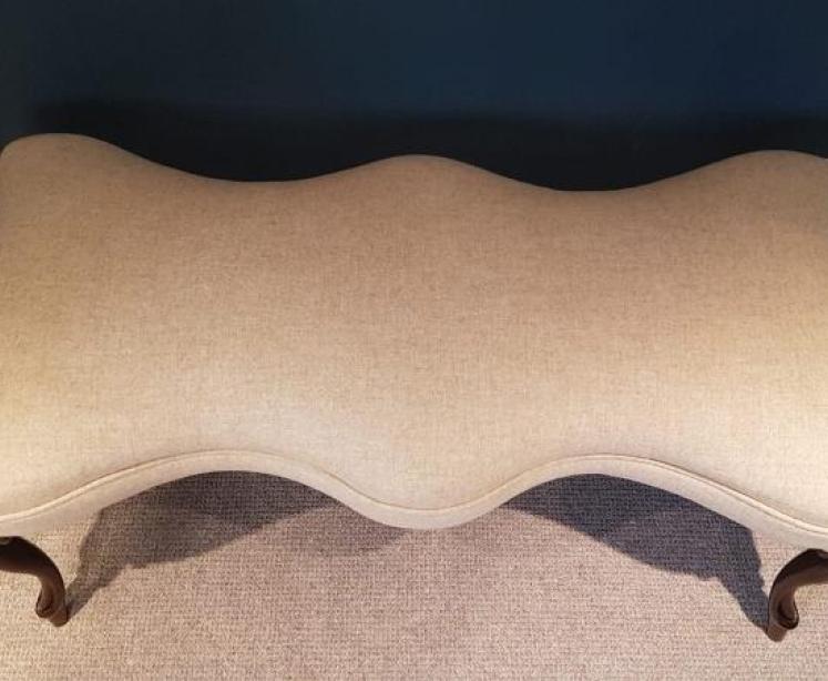 Early Victorian Rosewood Saber Leg Serpentine Stool - Image 2