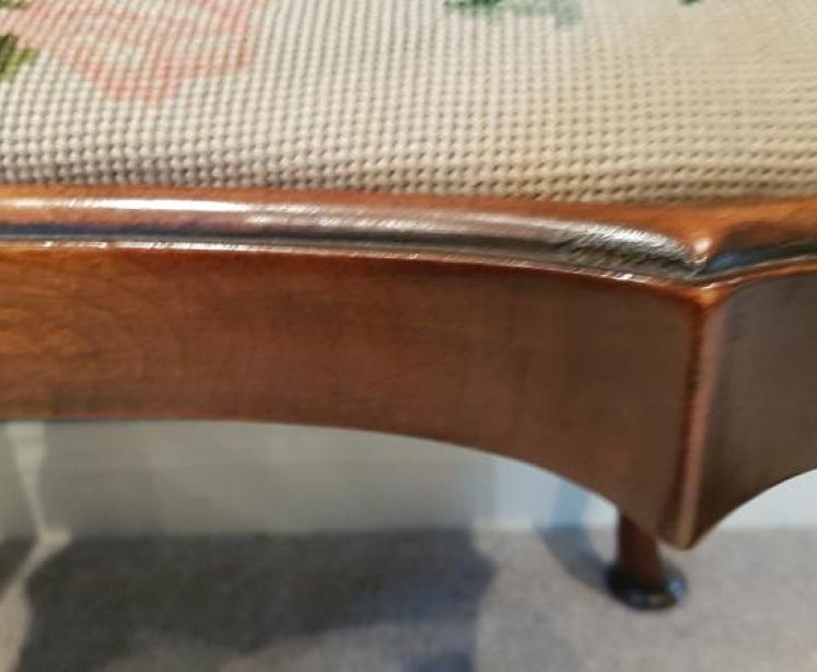 Antique George III Style Mahogany Cabriole Leg Stool - Image 4