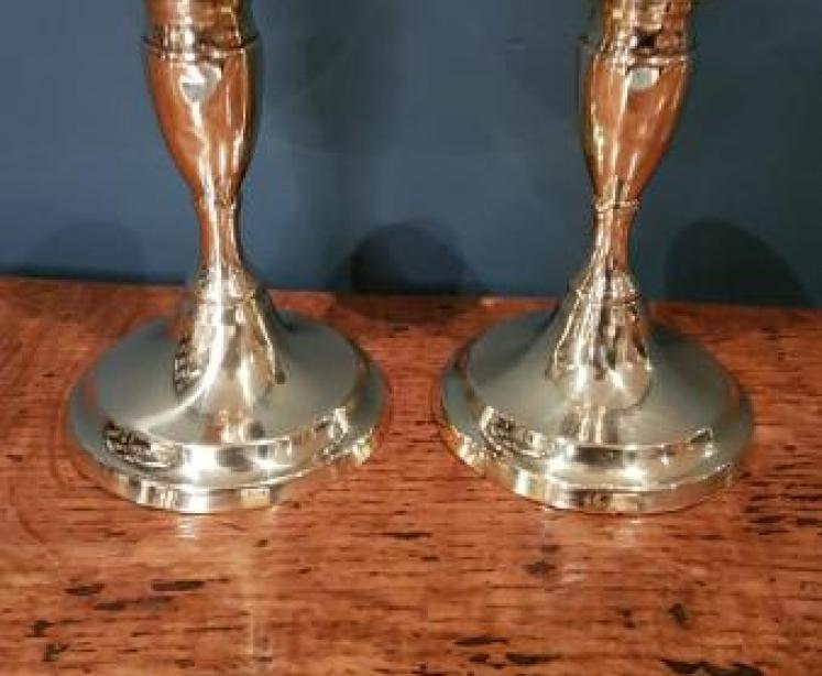 Pair of Regency Period Brass Candlesticks - Image 2