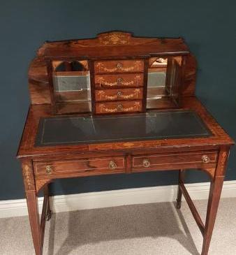 Antique Inlaid Rosewood Writing Desk