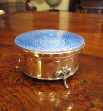 Quality George V Silver & Enamel Jewel Box
