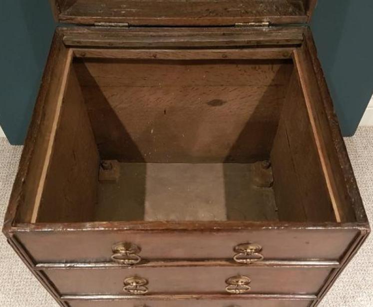 Antique Early Georgian Oak Box Coffer - Image 4