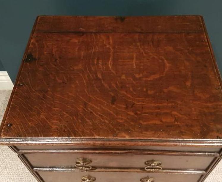 Antique Early Georgian Oak Box Coffer - Image 7