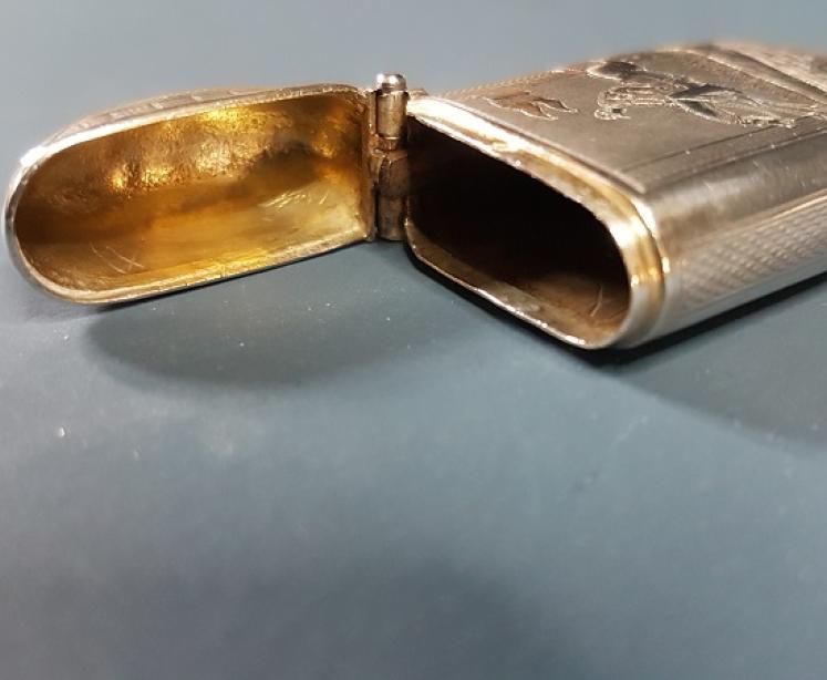 French Silver Vesta Case with Horse Jumping to Front - Image 5