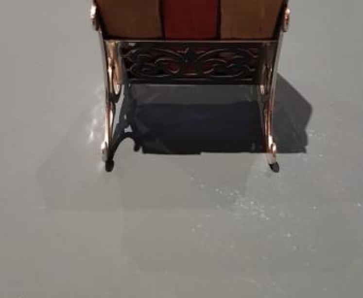 Antique Silver Miniature Book Rack and Books - Image 6
