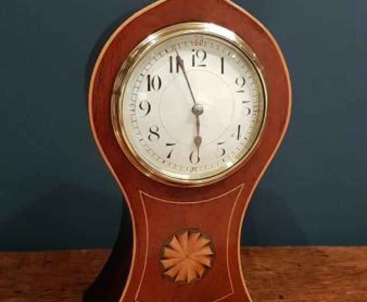 Superb Edwardian Keyhole Shaped Mantel Clock - Image 7