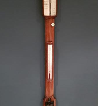 Fine Quality Antique Bow Front Mahogany Stick Barometer