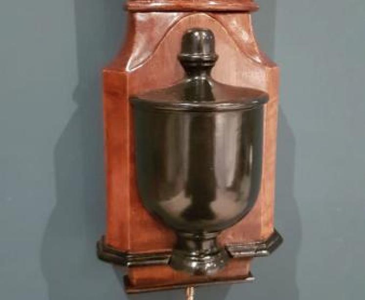 Fine Quality Antique Bow Front Mahogany Stick Barometer - Image 5