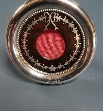 Silver Photo Frame with Tortoise Shell Mask.