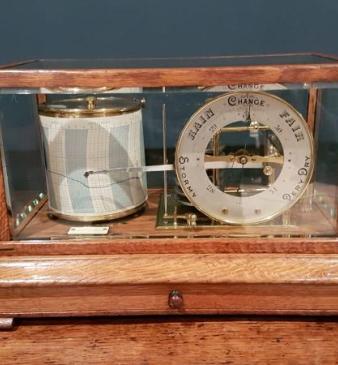 Superb Antique Barograph With Barometer Dial