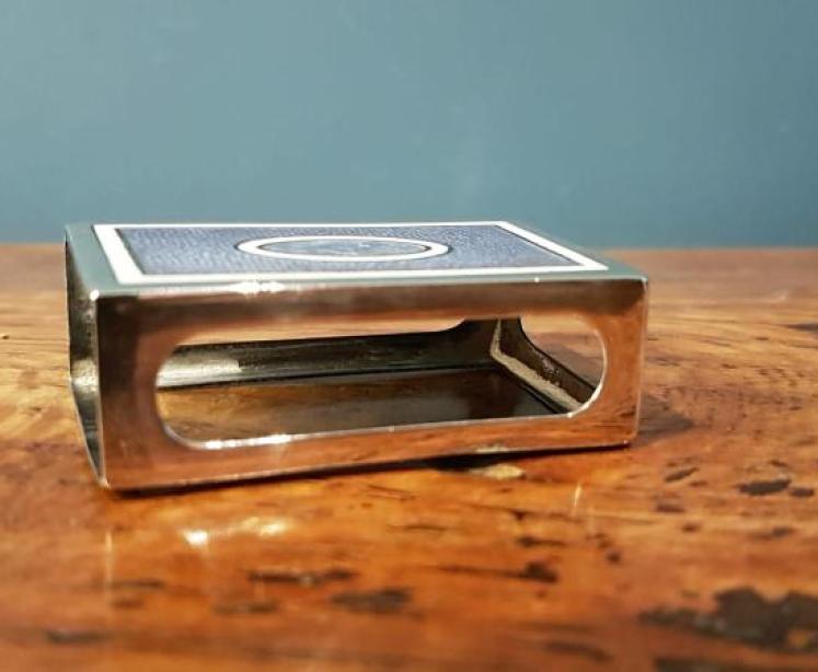 Sampson and Morden Silver and Engine Turned Enamel Match Box Holder - Image 5