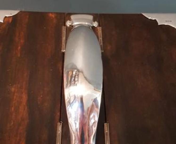 Victorian Solid Silver Coromandel Mounted Cigar Box - Image 3