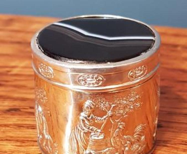 Superb Quality German Silver Agate Top Box - Image 1