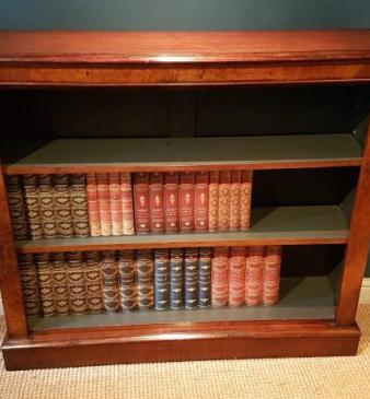 Antique Polished Walnut Open Bookcase