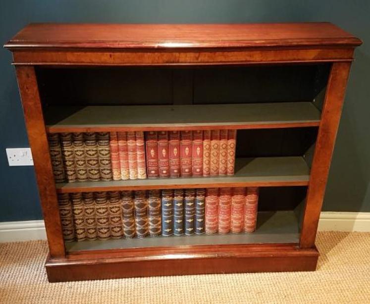 Antique Polished Walnut Open Bookcase - Image 1