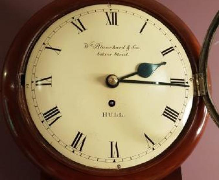 Early Victorian Mahogany 8" Single Fusse Drop Dial Wall Clock - Image 2