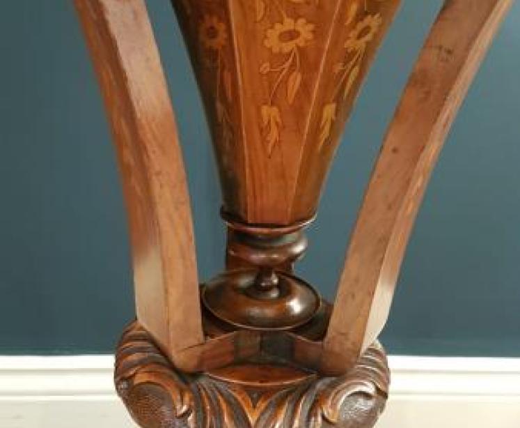 Superb Antique Inlaid Burr Walnut Work Table - Image 5