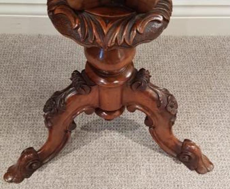 Superb Antique Inlaid Burr Walnut Work Table - Image 7