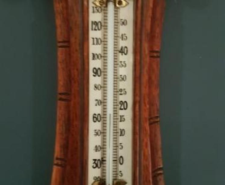 Small Victorian Carved Oak Banjo Barometer - Image 7