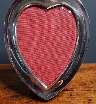 Late Victorian Silver Heart Shaped Photo Frame
