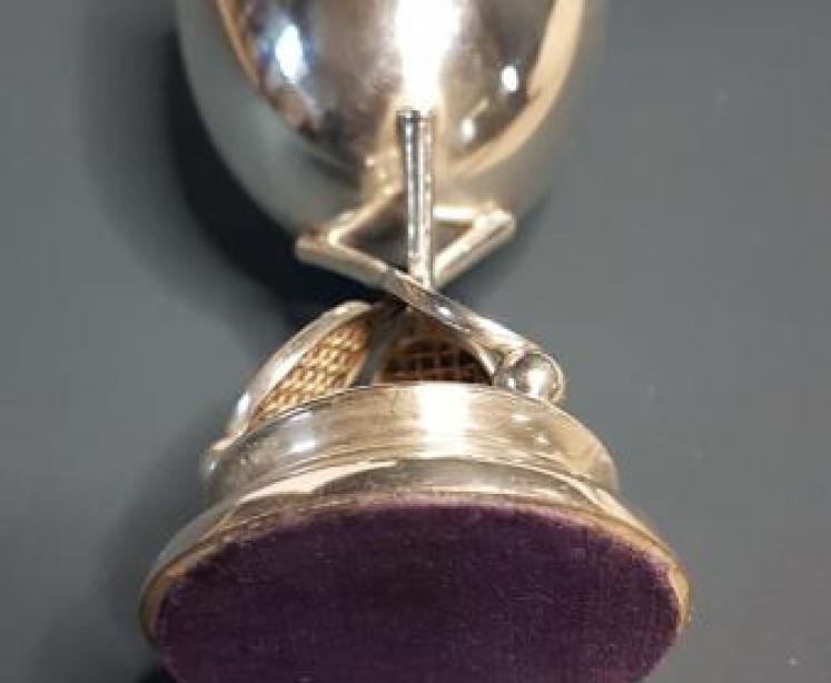 Antique Silver Tennis Racket Design Cup - Image 4