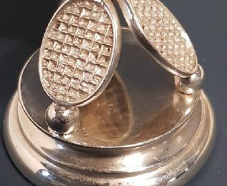 Antique Silver Tennis Racket Design Cup - Image 6