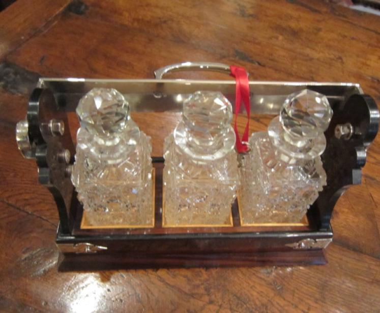 Miniature Victorian Coromandel Liqueur Tantalus - Image 3