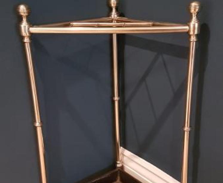 Antique Brass and Cast Iron Corner Stick Stand - Image 1