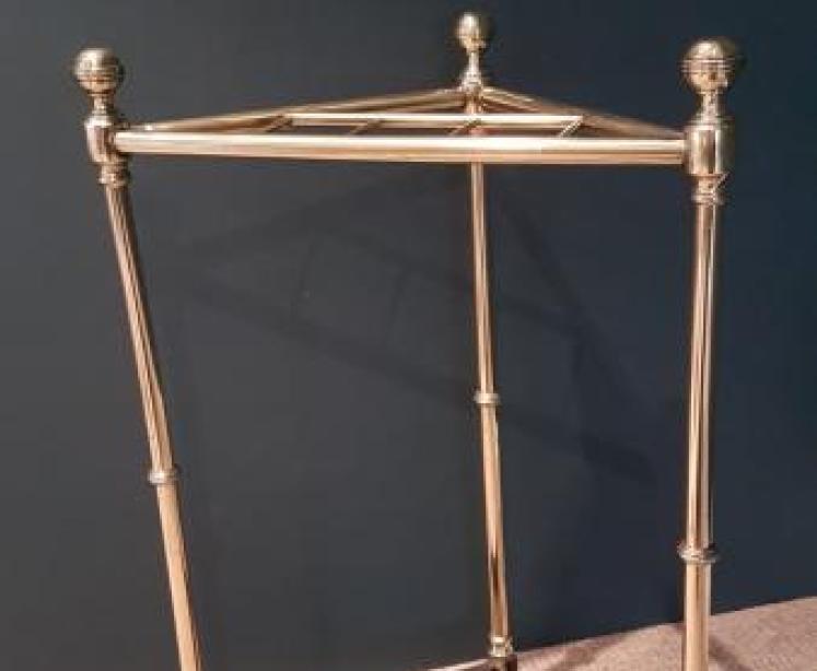 Antique Brass and Cast Iron Corner Stick Stand - Image 2