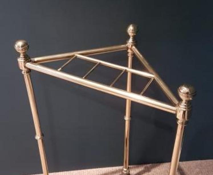 Antique Brass and Cast Iron Corner Stick Stand - Image 3