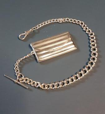 Edwardian Silver Stamp Fob and Chain