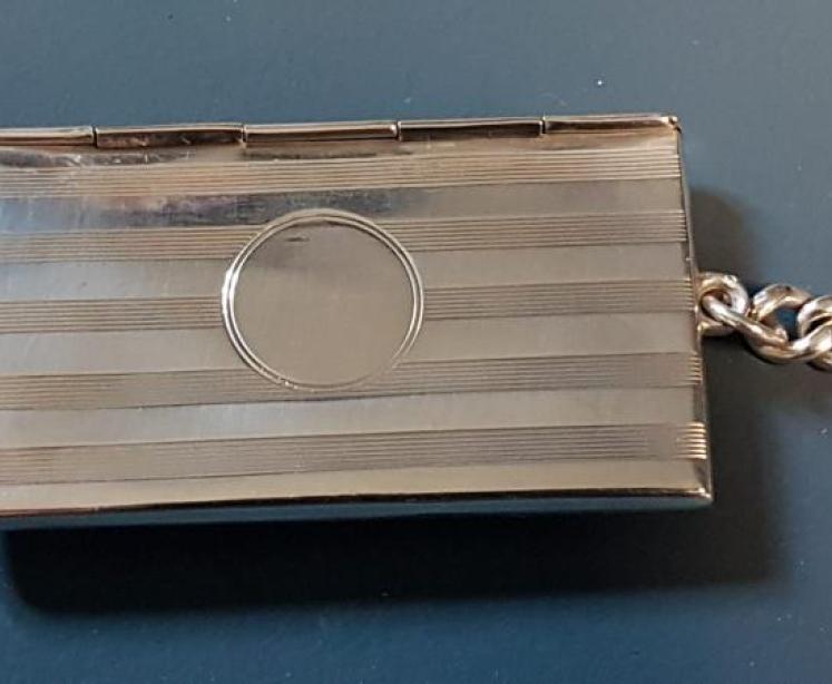 Edwardian Silver Stamp Fob and Chain - Image 2