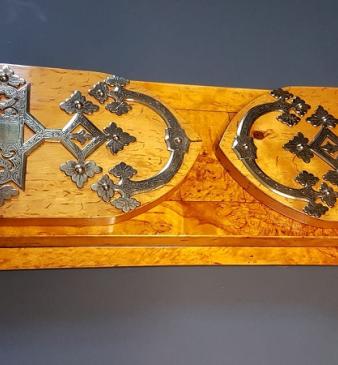 Victorian Book Slide Satin Ash and Brass Bound