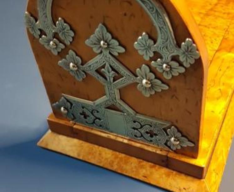 Victorian Book Slide Satin Ash and Brass Bound - Image 2