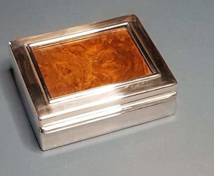 Antique Silver and Burr Walnut Box - Image 6