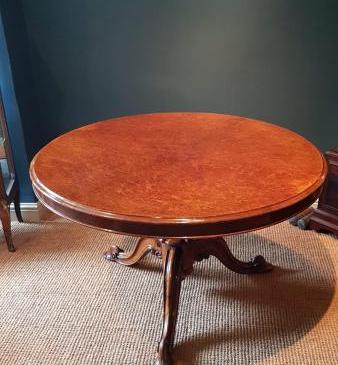 Victorian Burr Walnut Circular Table