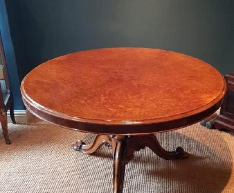 Victorian Burr Walnut Circular Table - Image 1